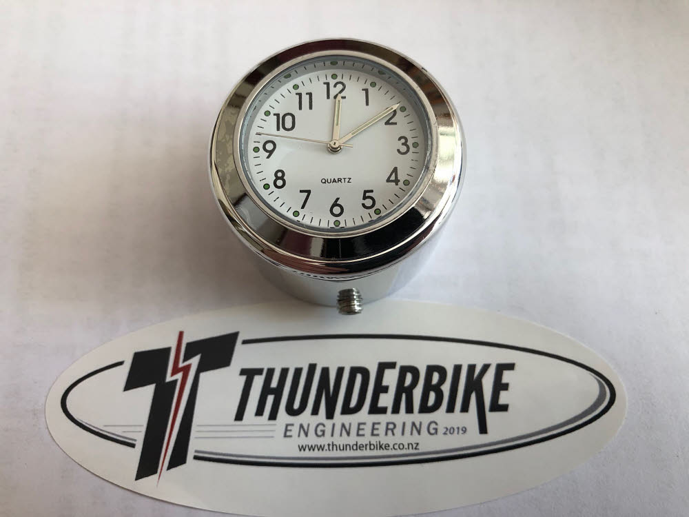 Motorcycle clock for Triumph Scrambler, white face
